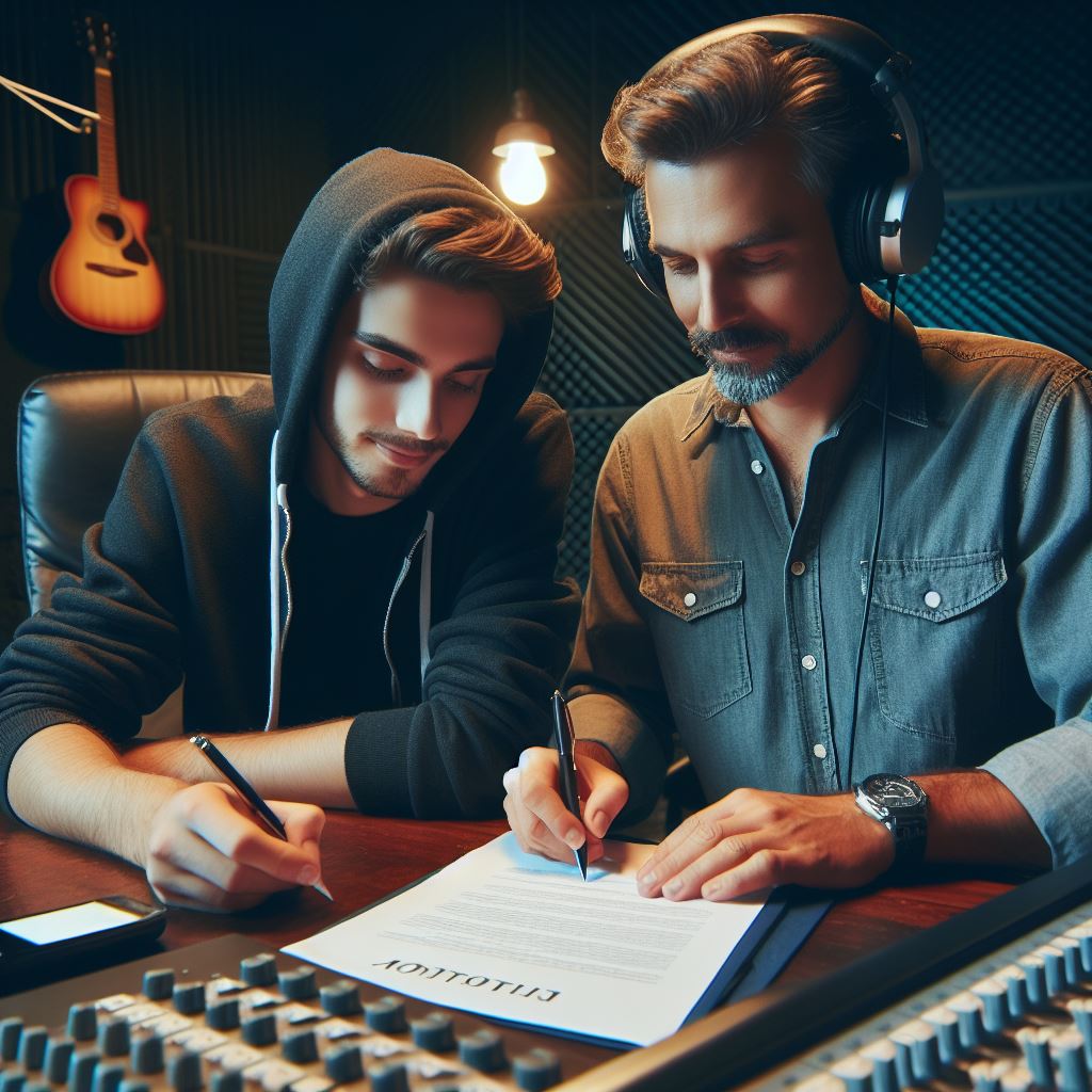 contrat entre un artiste chanteur et son producteur