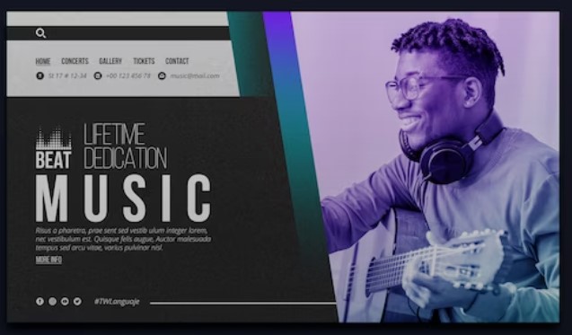 site web professionnel pour artiste musicien et chanteur